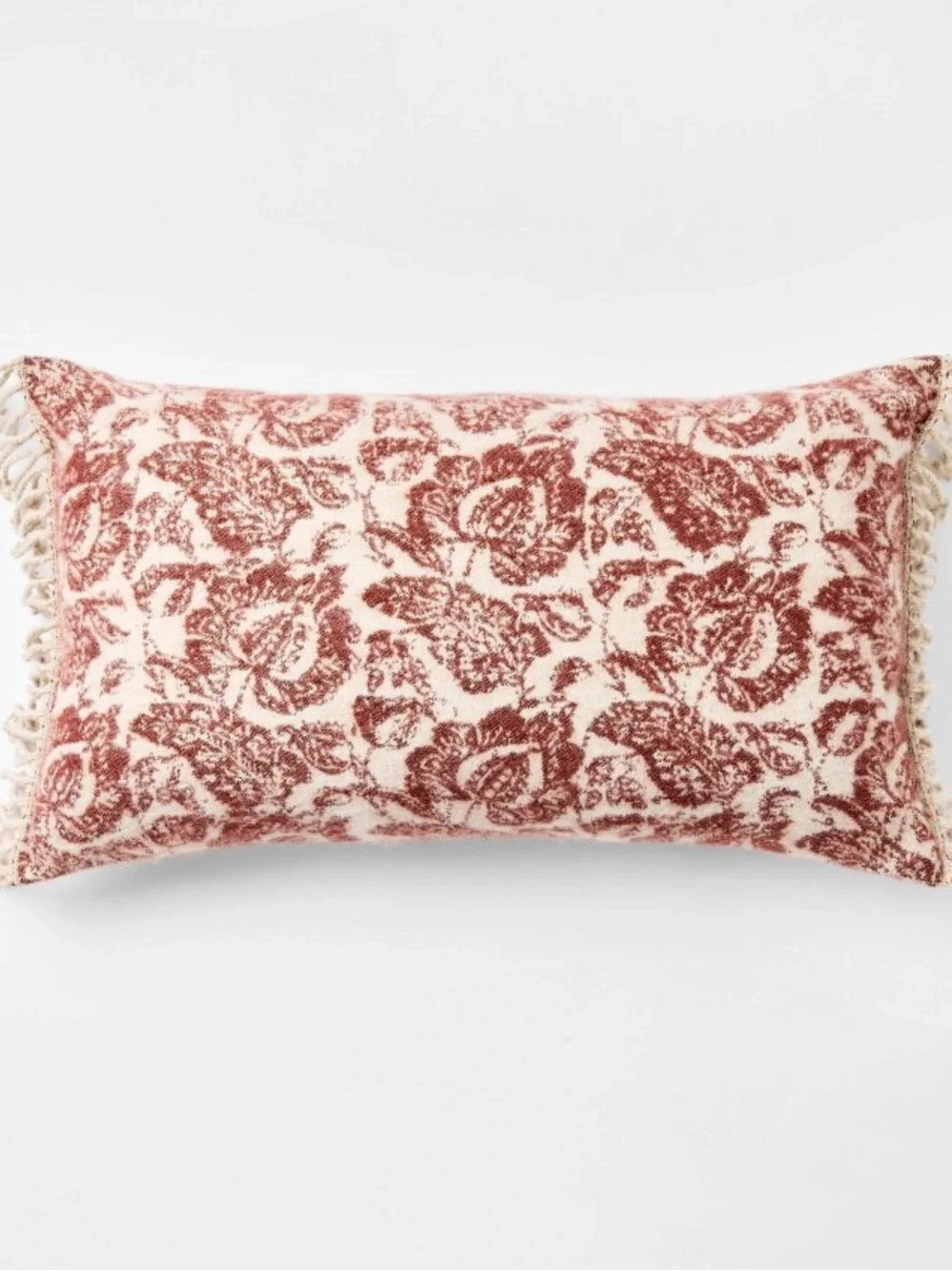 NEW Threshold Studio McGee Warm Crisp Berry Jacquard Botanical Throw Pillow